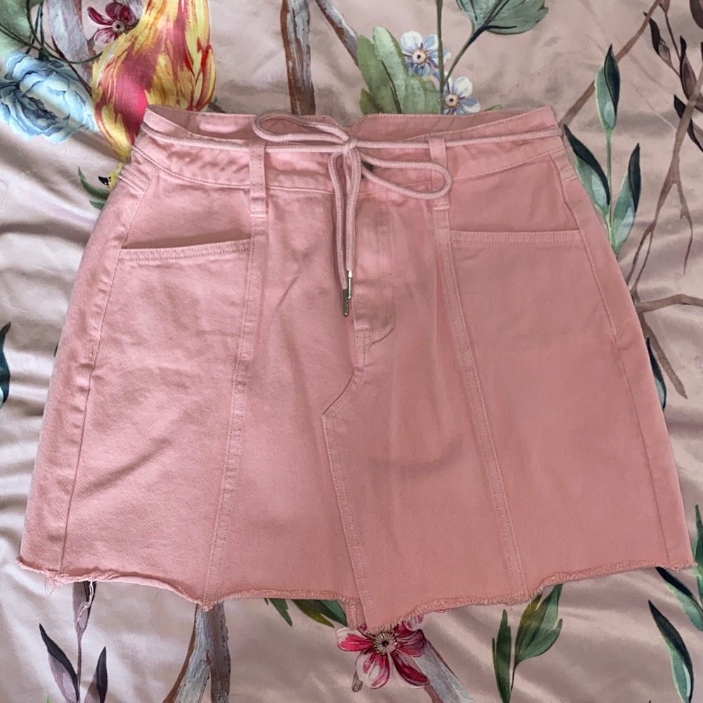 Pink Denim Mini Skirt